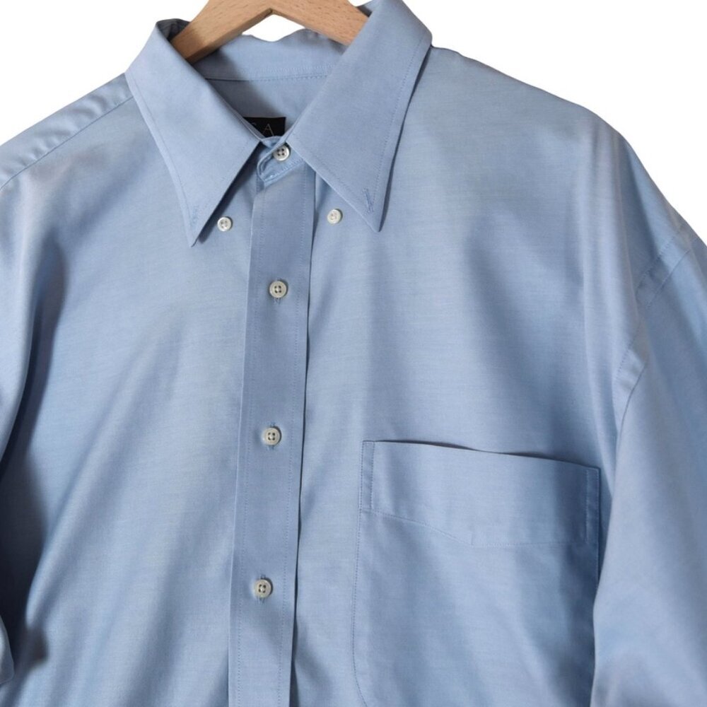 Jos A Bank Blue Button Down Shirt Fits XL Mens Preppy Classic Career Office